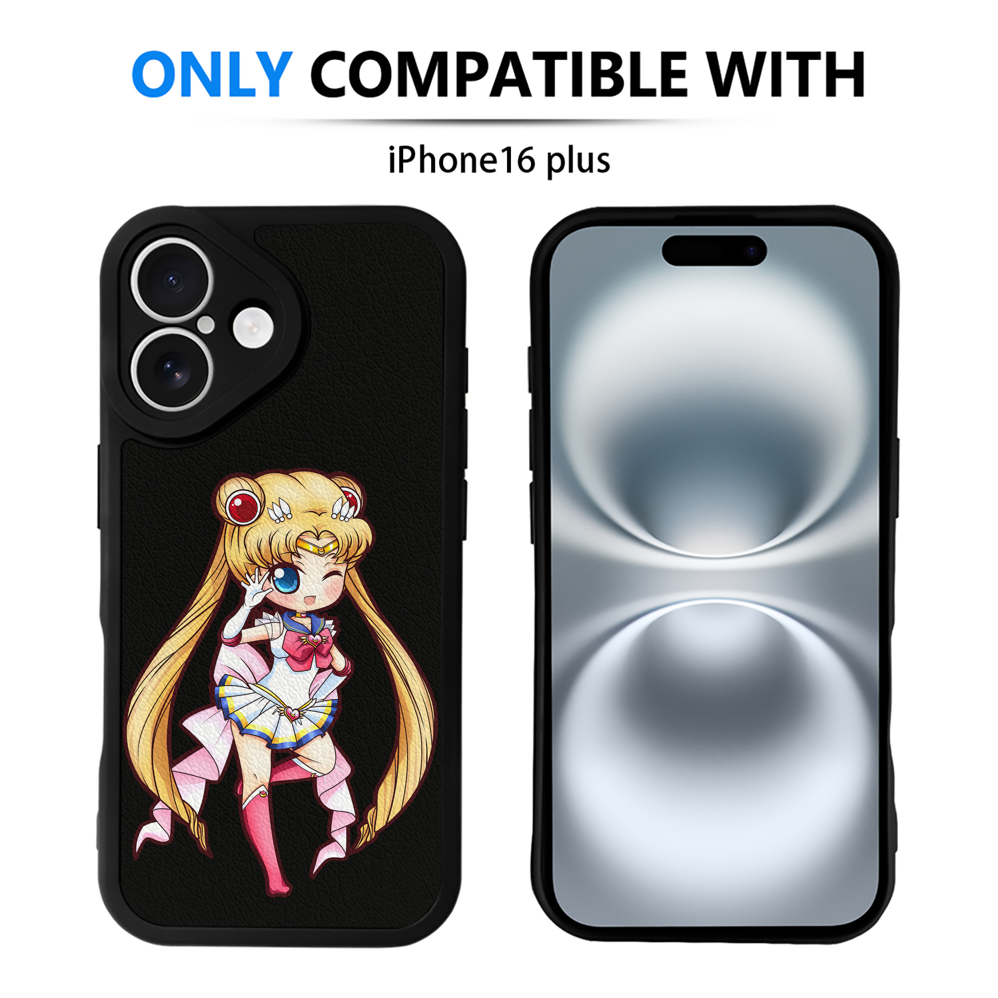 （画像用） 美少女戦士セーラームーン 月野 うさぎ つきの うさぎ Sailor Moon Tsukino Usagi 【iPhone 16シリーズ対応】シリコンスマホケース（レザー調） 材質：シリコン
